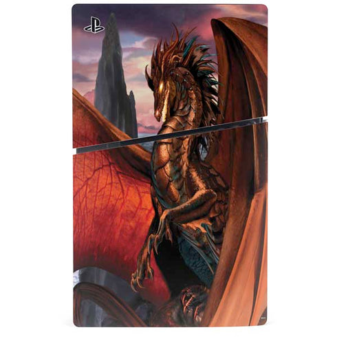 Coppervein Dragon by Ruth Thompson PS5 Slim Digital Edition Console Skin