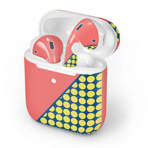 Coral Diagonal Split Apple AirPods 2 Skin