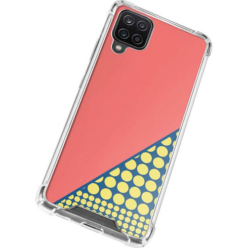 Coral Diagonal Split Galaxy A12 Clear Case