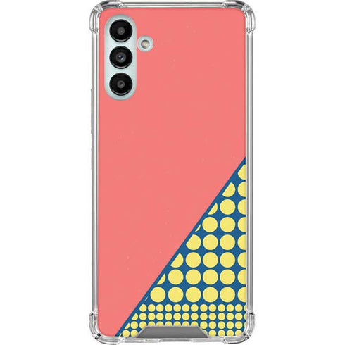 Coral Diagonal Split Galaxy A13 5G Clear Case