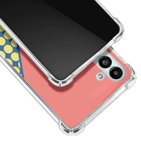 Coral Diagonal Split Galaxy A13 5G Clear Case