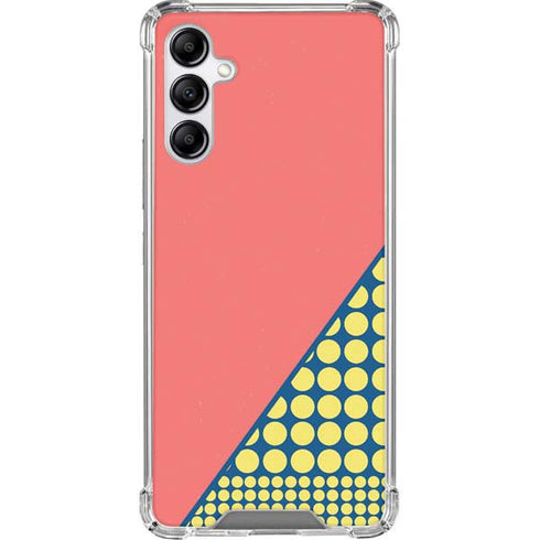 Coral Diagonal Split Galaxy A14 5G Clear Case