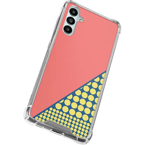 Coral Diagonal Split Galaxy A15 5G Clear Case