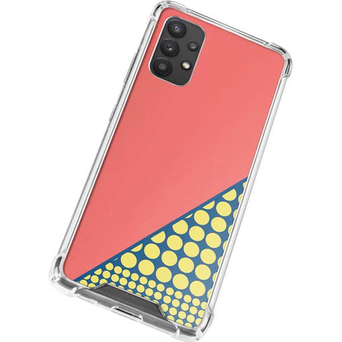 Coral Diagonal Split Galaxy A32 5G Clear Case
