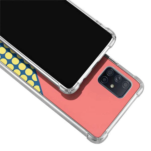 Coral Diagonal Split Galaxy A71 5G Clear Case