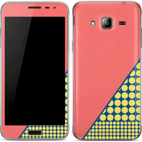 Coral Diagonal Split Galaxy J3 Skin