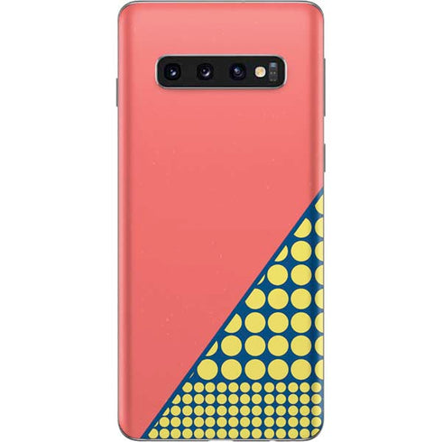 Coral Diagonal Split Galaxy S10 Skin