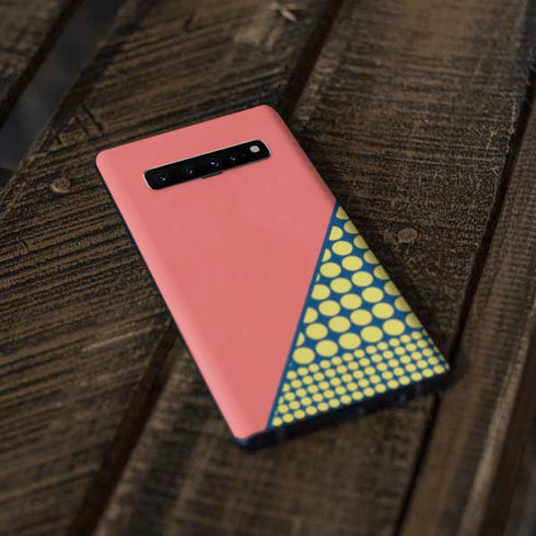 Coral Diagonal Split Galaxy S10 Skin