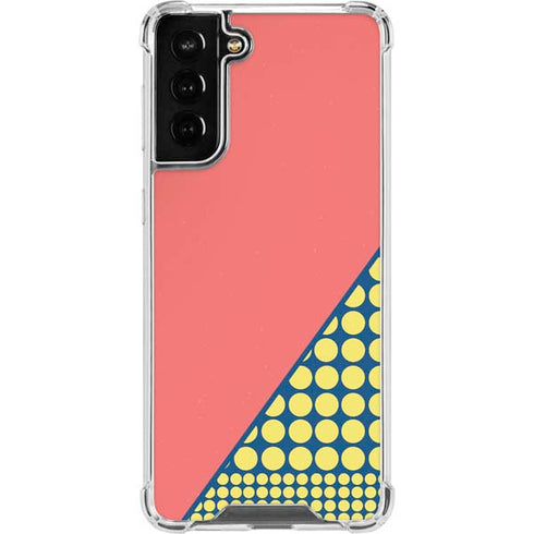 Coral Diagonal Split Galaxy S22 Plus Clear Case
