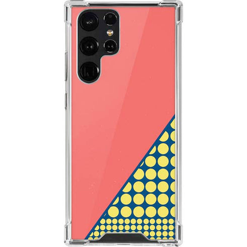 Coral Diagonal Split Galaxy S22 Ultra Clear Case