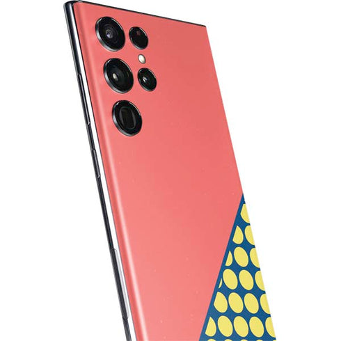 Coral Diagonal Split Galaxy S22 Ultra Skin