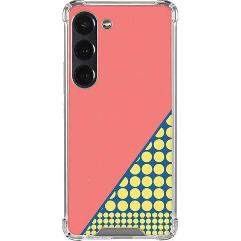 Coral Diagonal Split Galaxy S23 Clear Case