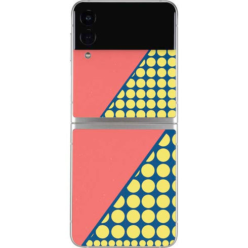 Coral Diagonal Split Galaxy Z Flip4 5G Skin