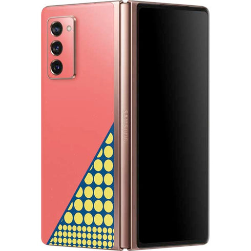 Coral Diagonal Split Galaxy Z Fold2 5G Skin