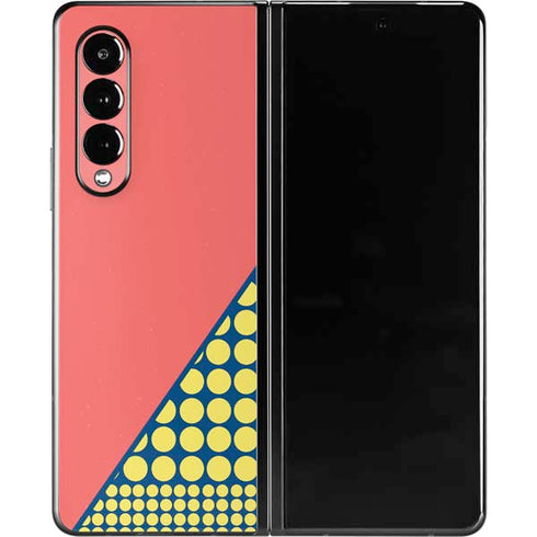 Coral Diagonal Split Galaxy Z Fold3 5G Skin