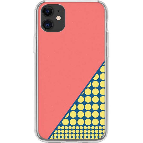 Coral Diagonal Split iPhone 11 Clear Case