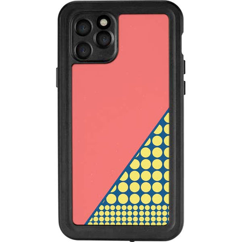 Coral Diagonal Split iPhone 11 Pro Waterproof Case