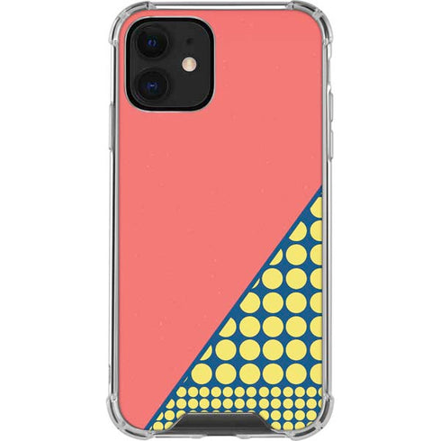 Coral Diagonal Split iPhone 12 Clear Case