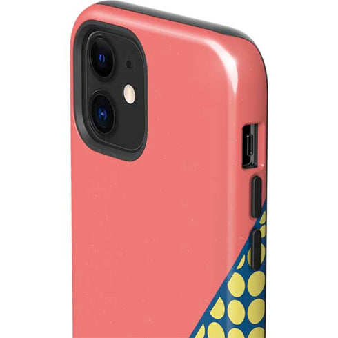 Coral Diagonal Split iPhone 12 Mini Impact Case