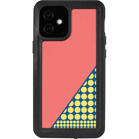 Coral Diagonal Split iPhone 12 Mini Waterproof Case