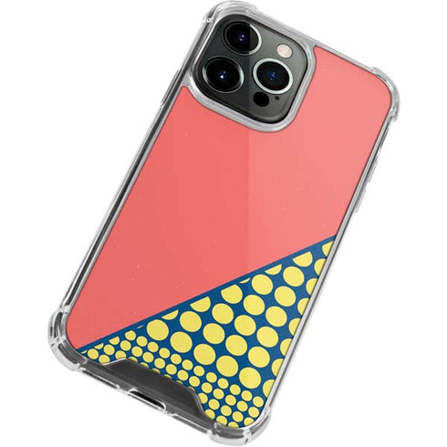 Coral Diagonal Split iPhone 13 Pro Clear Case