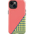 Coral Diagonal Split iPhone 15 Plus Impact Case