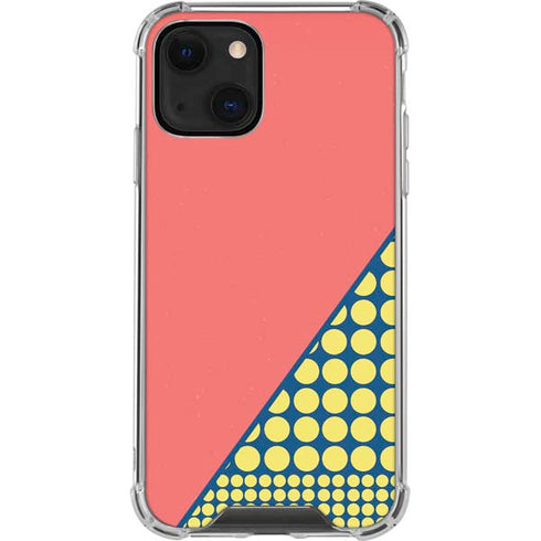 Coral Diagonal Split iPhone 14 Plus Clear Case