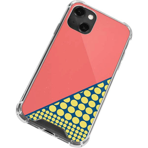 Coral Diagonal Split iPhone 14 Plus Clear Case