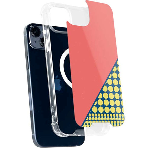Coral Diagonal Split iPhone 15 Plus MagSafe Case