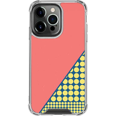 Coral Diagonal Split iPhone 15 Pro Clear Case