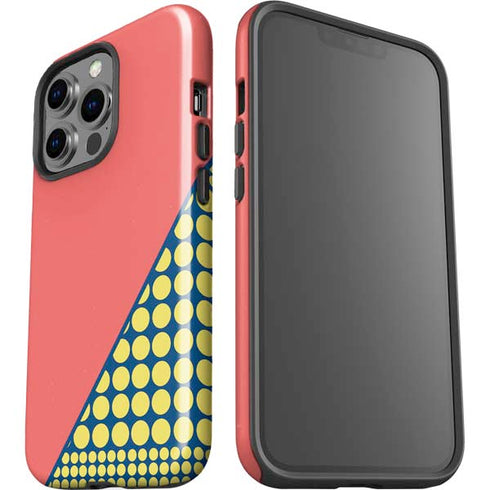 Coral Diagonal Split iPhone 15 Pro Impact Case