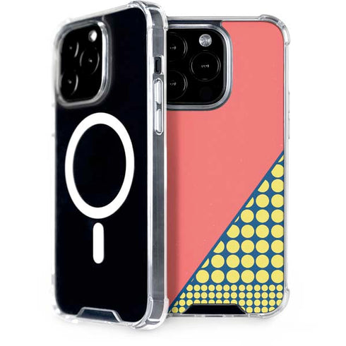 Coral Diagonal Split iPhone 15 Pro MagSafe Case