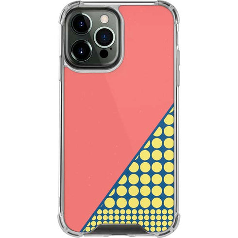 Coral Diagonal Split iPhone 14 Pro Max Clear Case