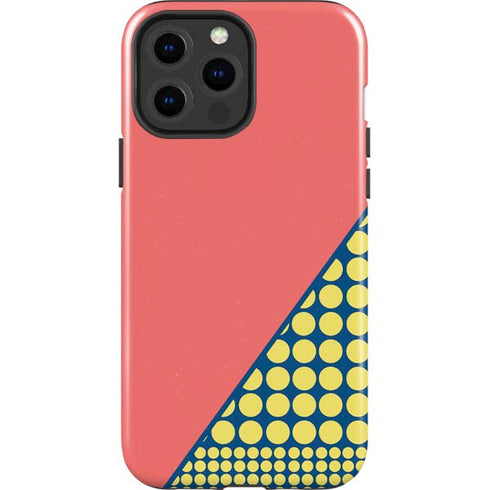 Coral Diagonal Split iPhone 15 Pro Max Impact Case