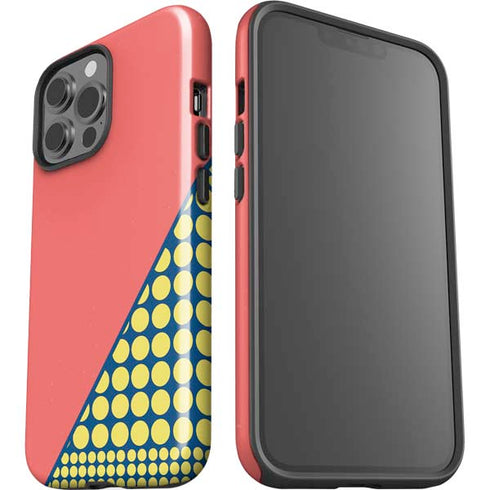Coral Diagonal Split iPhone 15 Pro Max Impact Case
