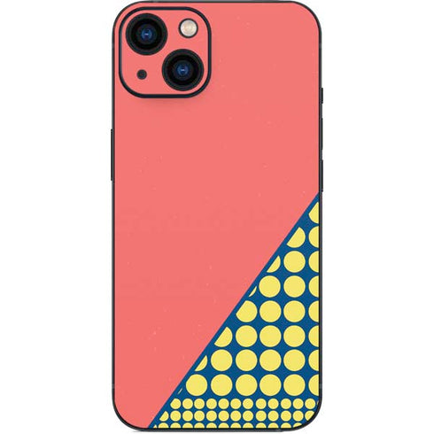 Coral Diagonal Split iPhone 15 Skin