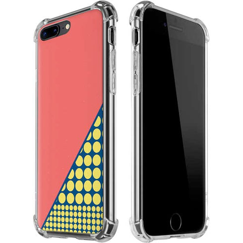 Coral Diagonal Split iPhone 7/8 Plus Clear Case