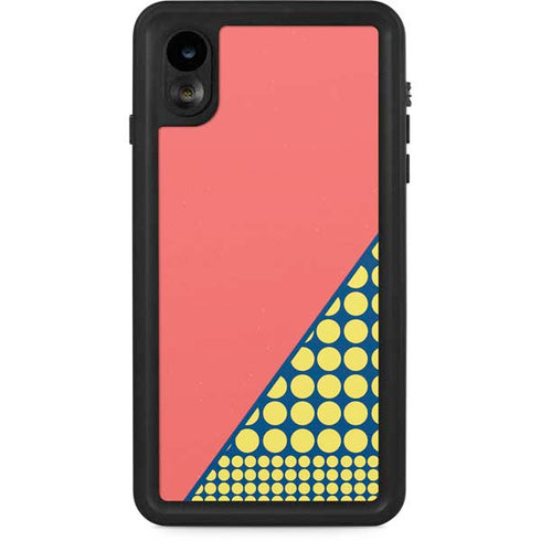 Coral Diagonal Split iPhone XR Waterproof Case