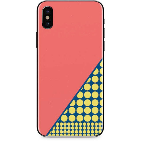 Coral Diagonal Split iPhone XS Skin