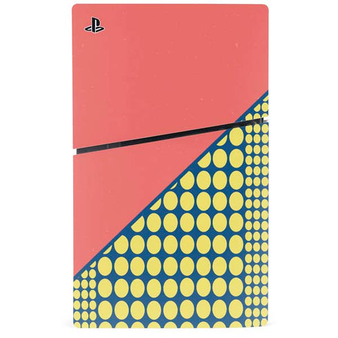 Coral Diagonal Split PS5 Slim Disk Console Skin