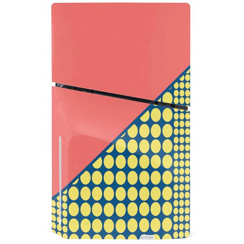 Coral Diagonal Split PS5 Slim Disk Console Skin