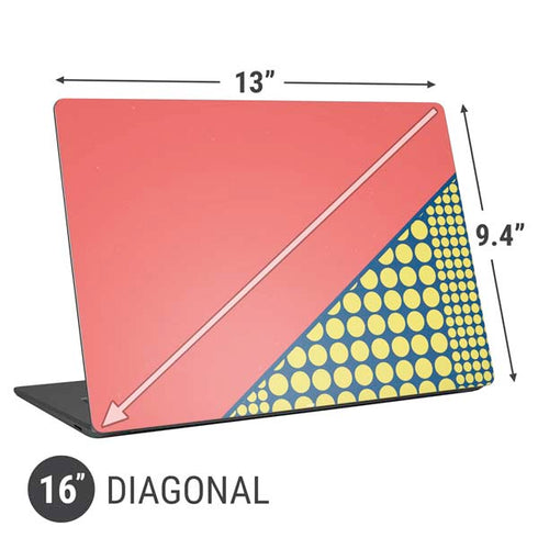 Coral Diagonal Split Universal Laptop 16in (13 x 9.4in) Skin