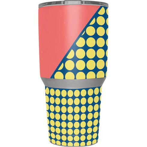 Coral Diagonal Split Yeti 30oz Rambler Tumbler Skin
