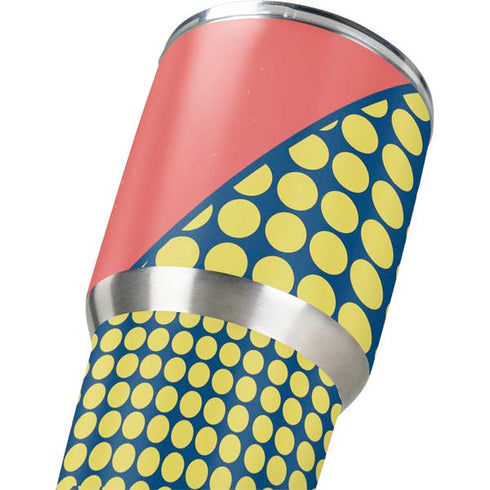 Coral Diagonal Split Yeti 30oz Rambler Tumbler Skin
