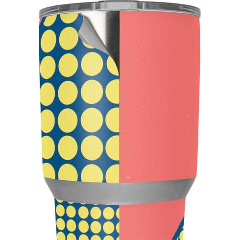 Coral Diagonal Split Yeti 30oz Rambler Tumbler Skin