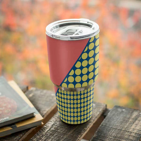 Coral Diagonal Split Yeti 30oz Rambler Tumbler Skin