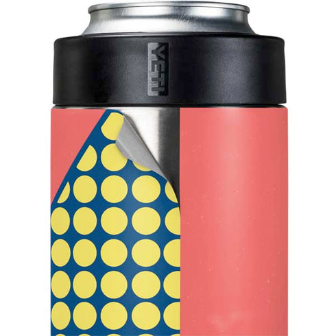 Coral Diagonal Split Yeti Colster Can Insulator Skin