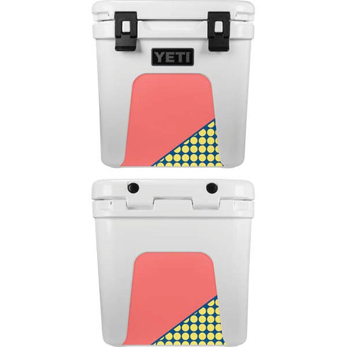 Coral Diagonal Split YETI Roadie 24 Hard Cooler Skin