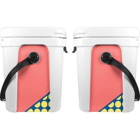 Coral Diagonal Split YETI Roadie 24 Hard Cooler Skin