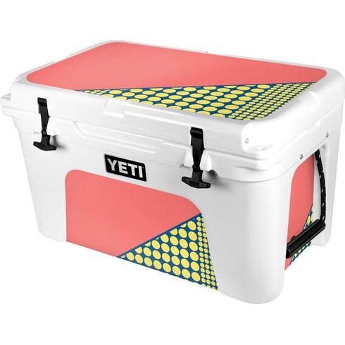 Coral Diagonal Split YETI Tundra 45 Hard Cooler Skin